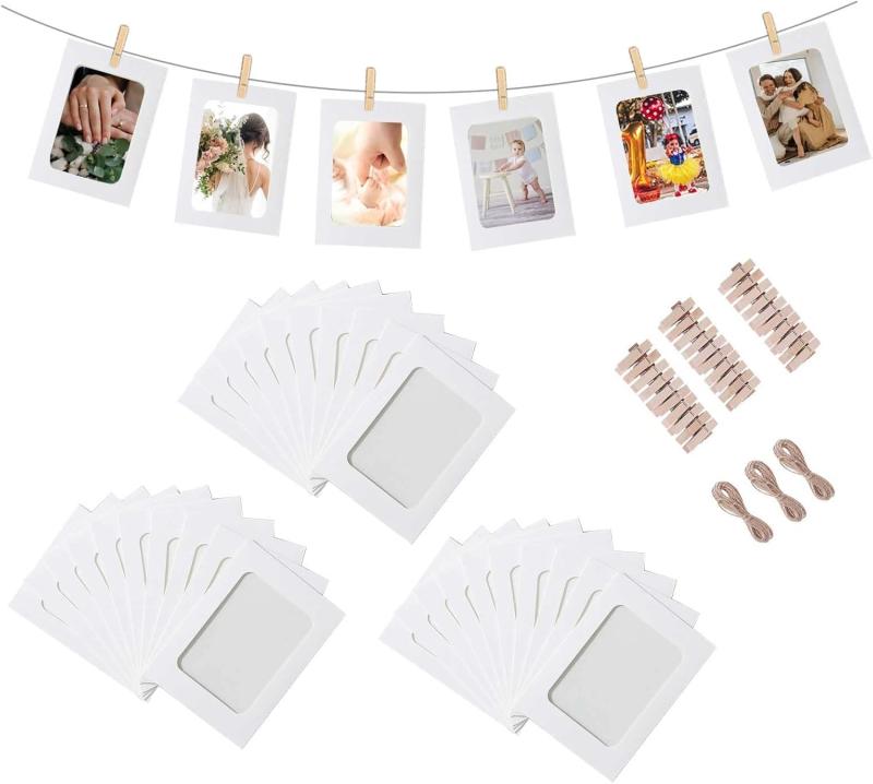 紙製 ペーパーフォトフレーム 写真立て 写真ガーランド ピクチャーフレーム 壁掛け おしゃれ クリップ ..