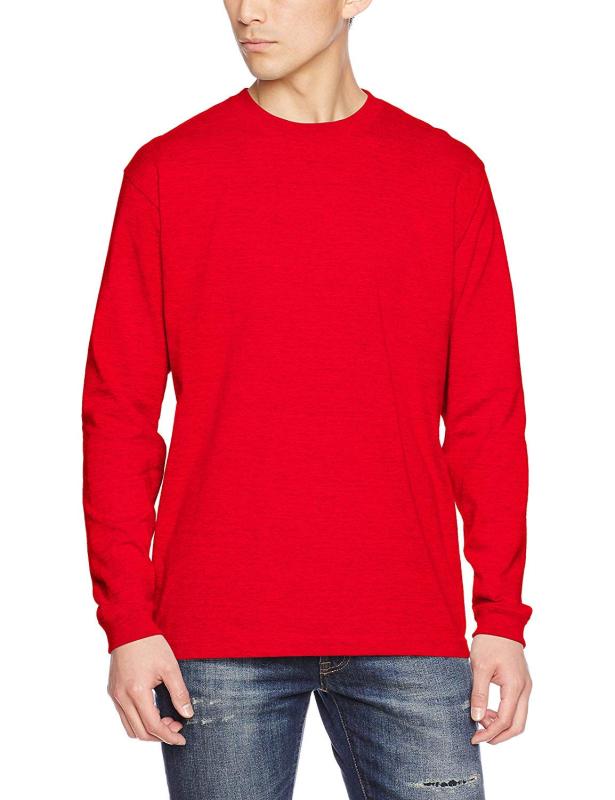 5.6oz ロングスリーブTシャツ (1.6インチリブ) 501101 レッド M