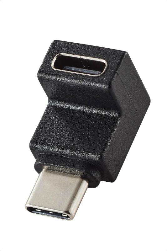 エレコム Type-C アダプタ L字 縦向き USB-C to C 変換コネクタ USB3.2(Gen2) 10Gbps 60w ブラック AD-CFCML02BK
