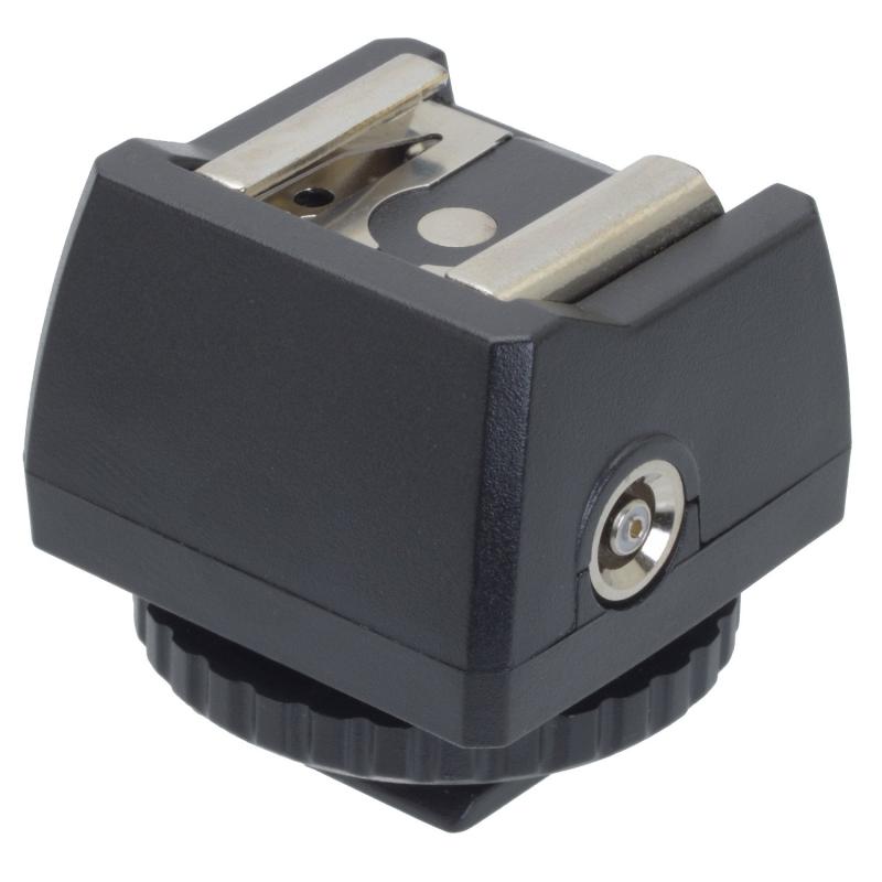 エツミ ホットシューアダプターDX カメラのホットシュー→シンクロ接点(PCタイプ/3.5mmジャック)・ホットシュー E-6785