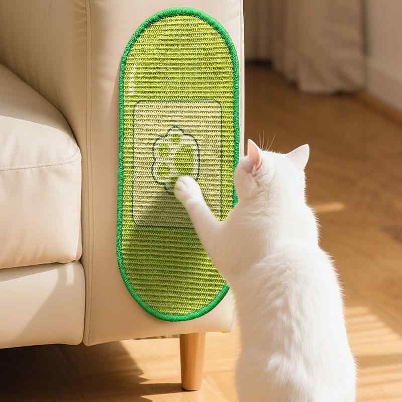 福禄寿のCATU 猫用スクラッチャーマット、サイズ55CM * 25CM、猫用爪とぎマット、爪とぎ、マット、高密度 天然サイザル麻製、猫用おもちゃ、おもちゃ 、家具やソファの保護に (ベージュ#1) 、爪とぎマ｜アングル2