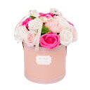 Akiraki ソープフラワー 花束 バラ 造花 枯れない花 そのまま飾れるブーケ ブーケ インテリア ギフト 誕生日プレゼント女性 母の日 お祝い 退職 卒業式 転居 お見舞い 贈り物(ダブルピンク・