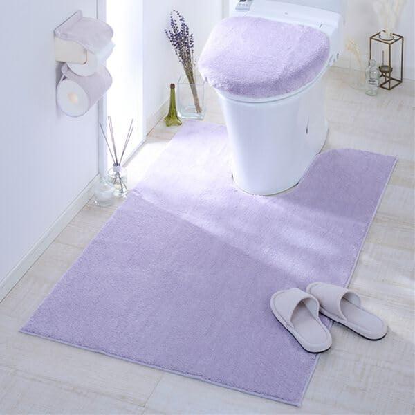 ベルーナ(BELLUNA) トイレマット ロング 洗える おしゃれ トイレカバー フタカバー スリッパ＆ペーパーホルダー 耳長 ワイド マイクロ素材 滑り止め 抗菌防臭 ふわふわ へたりにくい 単品 (2839(3)
