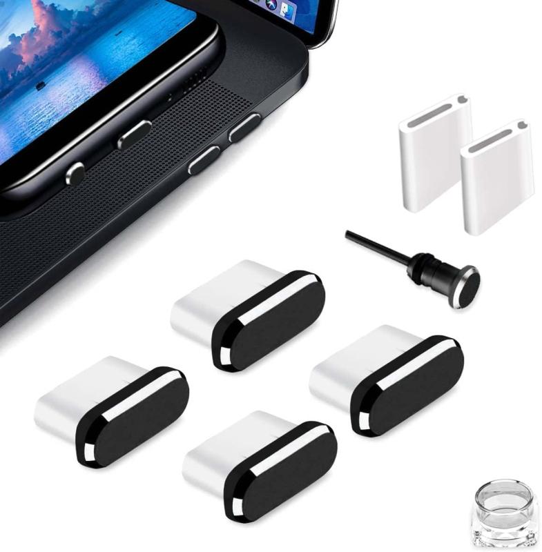 FANOSHONLTD USB C キャップ 防水防塵 タイプc 端子カバー 差し込み口 Type C充電口 保護カバー 超耐久 アルミカバーとシリコーン製(4個入り ブラック)、ホコリやゴミ対策 iPhone 17 16 15 Plus Pro Max