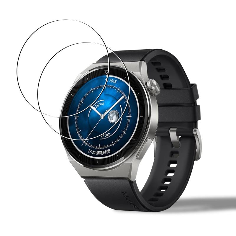 seninhi ガラスフィルム HUAWEI WATCH GT3 Pro 46mm フィルム【2枚セット国産旭硝子素材】対応 huawei watch gt3 pro 46mm 強化ガラス ファーウェイウォッチgt3 pro 保護フィルム 液晶 ガラス
