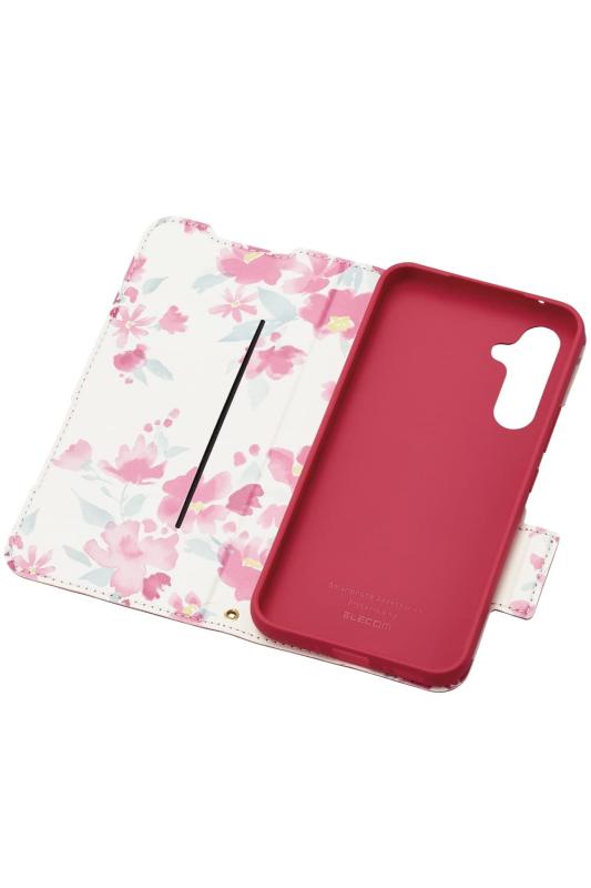 エレコム Galaxy A54 5G SC-53D SCG21 ケース 手帳型 薄型 ケース内側(花柄) マグネット開閉 カードポ..
