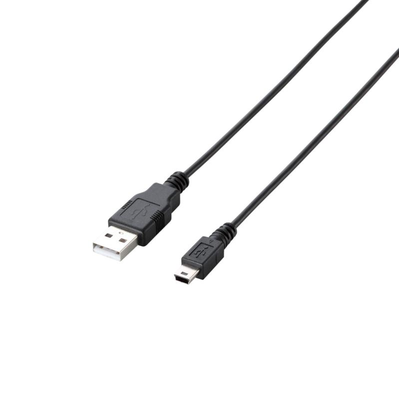 エレコム RoHS指令準拠&環境配慮パッケージ エコUSBケーブル USB2.0 A-miniBタイプ 0.5m ブラック U2C-JM05BK