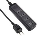 エレコム 電源タップ 雷ガード スイングプラグ 4個口 2.5m ブラック T-K1A-2425BK(2)