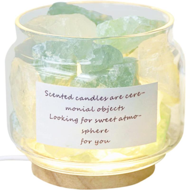 HIGHAWK アロマランプ アロマライト 天然水晶 クリスタル ベッドサイドランプ ランプ台座 アロマ用 照..