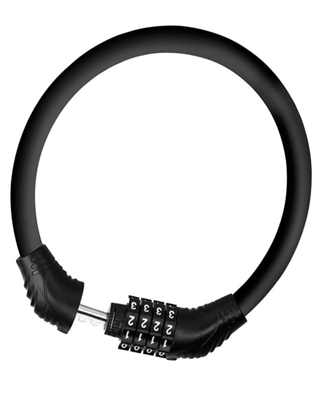 YFFSFDC 自転車ロック バイク ダイヤルロック 4桁 パスワード自由設定 ケーブルロック 盗難防止 防錆【黒】(4)