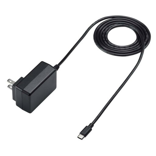 サンワサプライ USB Type-Cケーブル一体型AC充電器(5V/3A) ACA-IP103BK サンワサプライ USB Type-Cケーブル一体型AC充電器(5V/3A) ACA-IP103BK
