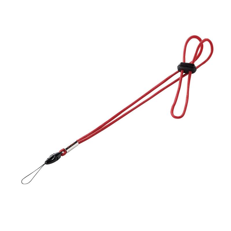 サンワサプライ ネックストラップ 細紐 レッド DG-ST15R