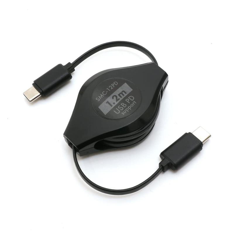 MIYOSHI ミヨシ MCO USB Type-C to ケーブル 1.2m 巻き取り式 コードリール PD 60W充電対応 USB2.0準拠..
