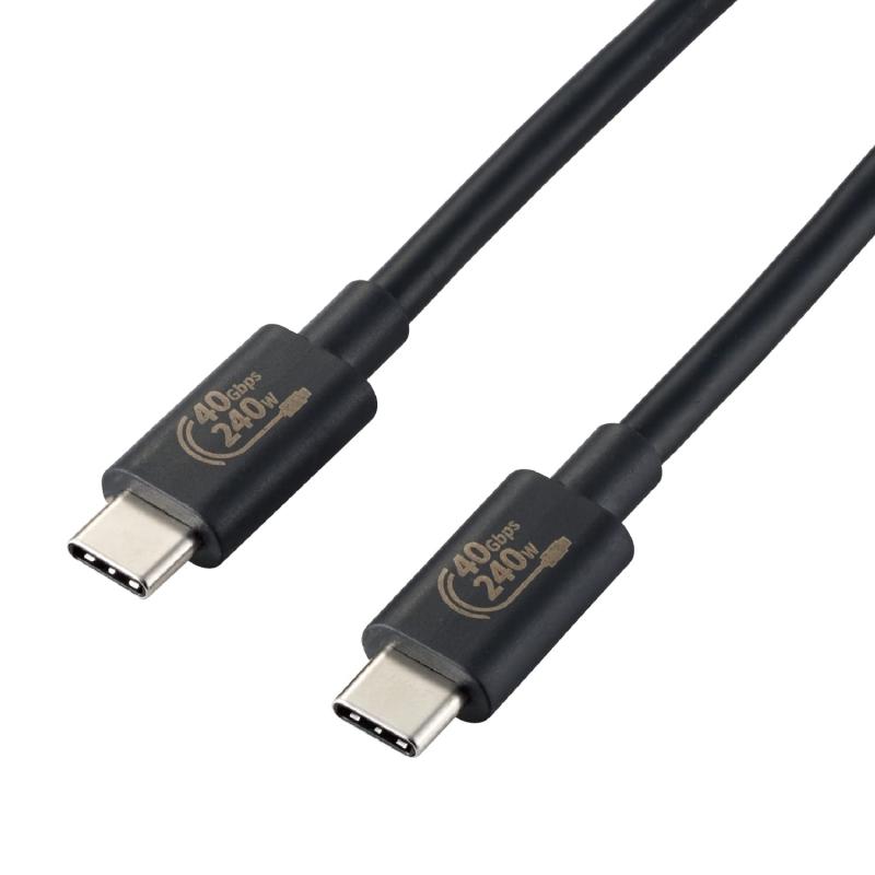 エレコム USB4 Type-C ケーブル USB PD EPR対応 超急速充電 240W USB-C & USB-C USB4規格 正規認証品 超高速データ転送 40Gbps 1m ブラック 【iPhone 16 シリーズ 対応検証済】 USB