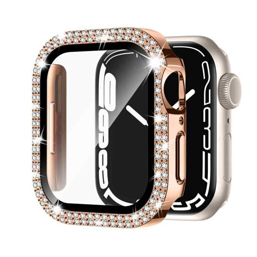 Adepoy コンパチブル Apple Watch ケース 45mm キラキラ アップルウォッチカバー Series 9/8/7 保護フィルム付き ダブルダイヤモンド ピカピカ Apple Watch 9/8/7 ケース iwatch用 光沢感 お洒落 Adepoy コンパチブル Apple Watch ケース 45mm キラキラ アップルウォッチカバー Series 9/8/7 保護フィルム付き ダブルダイヤモンド ピカピカ Apple Watch 9/8/7 ケース iwatch用 光沢感 お洒落