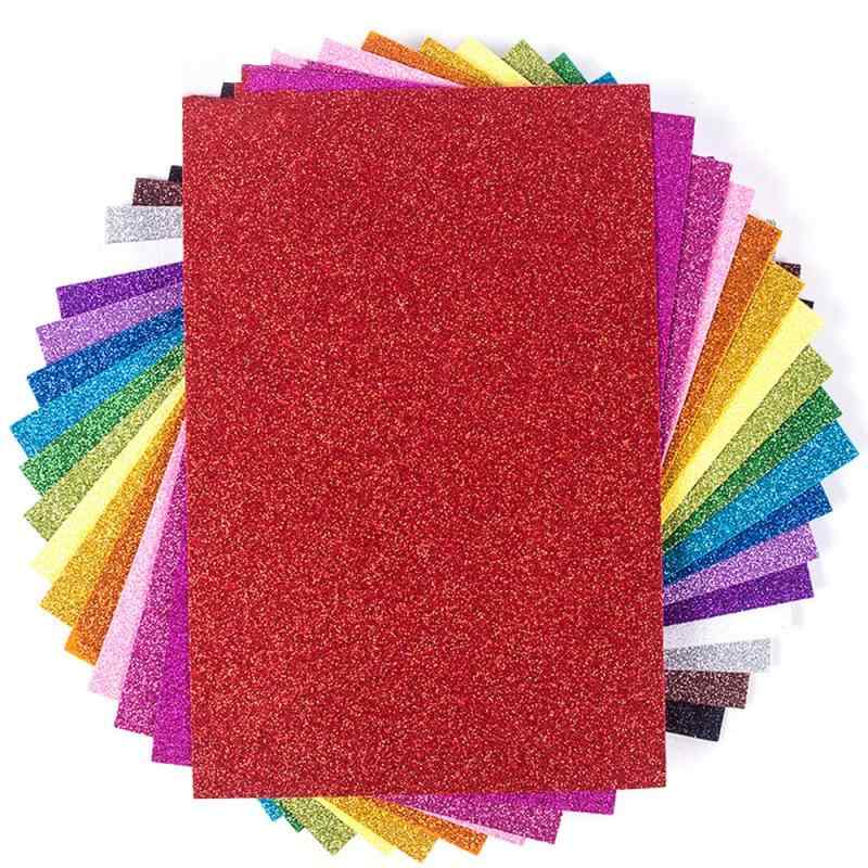 グリッターシート カッティングシート 粘着式 蛍光シート きらきら 自由に切って DIYギフト手芸材料 A4サイズ （10枚セット 21cm × 29cm）(3)