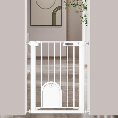 Fairy Baby ベビーゲート ペットドア付き 取付幅61-68CM 猫 犬 ゲート 高さ76cm ベビーフェンス 突っ張..
