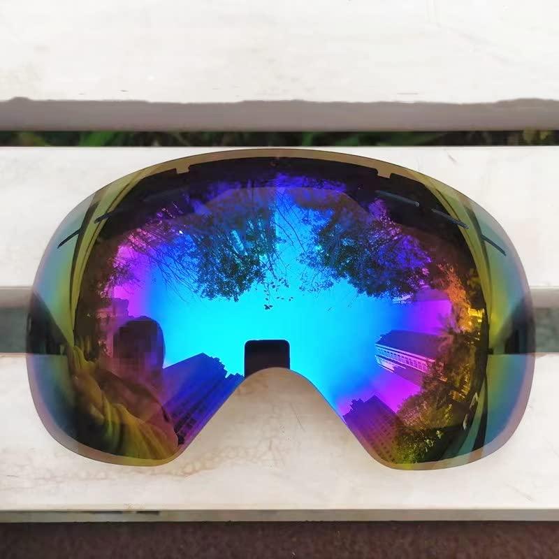 [CHMKSTC] スキーゴーグル 交換用レンズ 球面レンズ 180°広視野 レンズ着脱交換可能 軽量 耐衝撃 ブルー