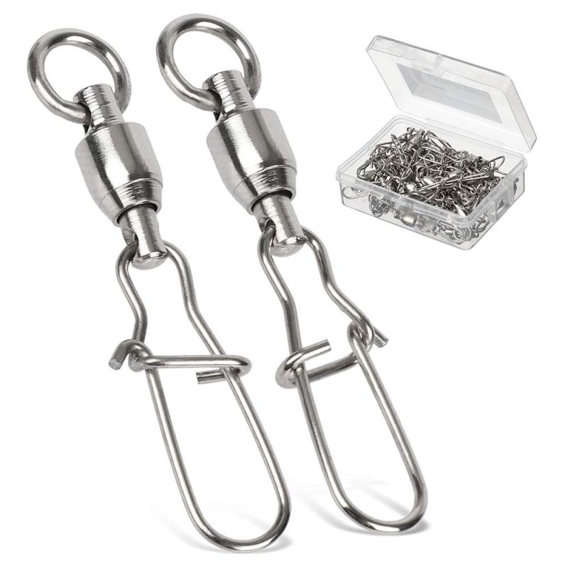AMYSPORTS 高強度 ステンレス スイベル 耐腐食 海釣り 釣り道具 ルアー スナップ ボールベアリングスイベル ボール ベアリング 釣り 仕掛け 25個 30kg(4)