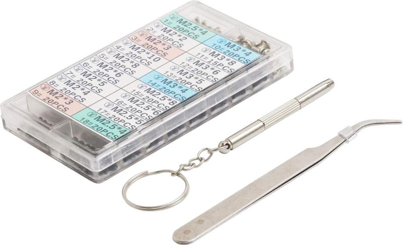 オーディオファン ネジセット 皿頭小ネジ 14種 平頭 4種 18種セット M2 M2.5 M3 各種20本 収納ケース付..