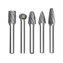 DFsucces 超硬バー タングステンバー 6mm軸 刃幅10mm ロータリーヤスリ 超硬フライスカッター金属バー 高速度 工具 切削 研磨用 5本セット (...