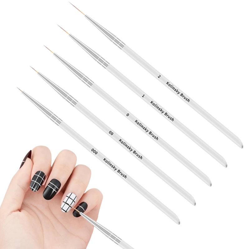 ネイルブラシ 極細 5本セット ネイルライナー 筆 ジェルネイルブラシ 線を引く ネイルアートペン ネイ..