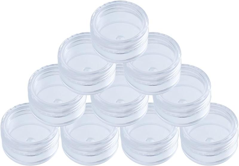 DFsucces 小分け丸ケース 15ml 10個セット プラスチック クリーム アクセサリーケース ビーズ ネイル収..