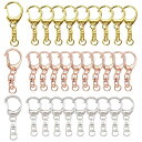 YFFSFDC キーホルダー金具3色30個入り回転カン付き ハンドメイド キーリング アクセサリー DIY 手芸用品 パーツ ゴールドシルバーローズゴールド