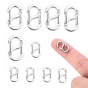 ステンレス鋼 キーホルダー 10個入り 12mm+18mm カラビナ 小型 S字型接続金具 ナスカン ブレスレット留め具 ネックレス留め具ジュエリーアクセサリー...