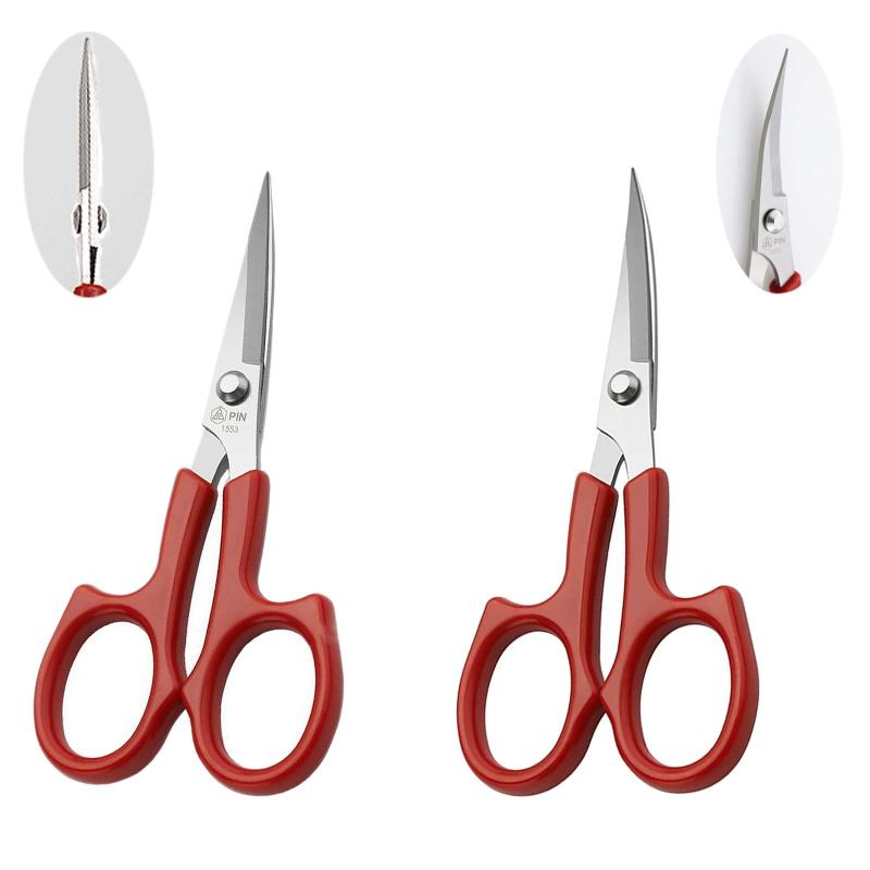 サムコス ハサミ 130mm 2個セット（ストレート、カーブ） 系切りはさみ ソリ刃 高級 ステンレス ABS樹..