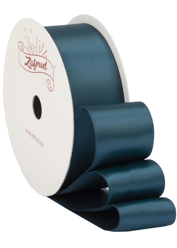 【Zofrud】サテンリボン幅25mm x 9m巻 - 手芸、ラッピング、 花束、ウェディングに最適 (ティール)