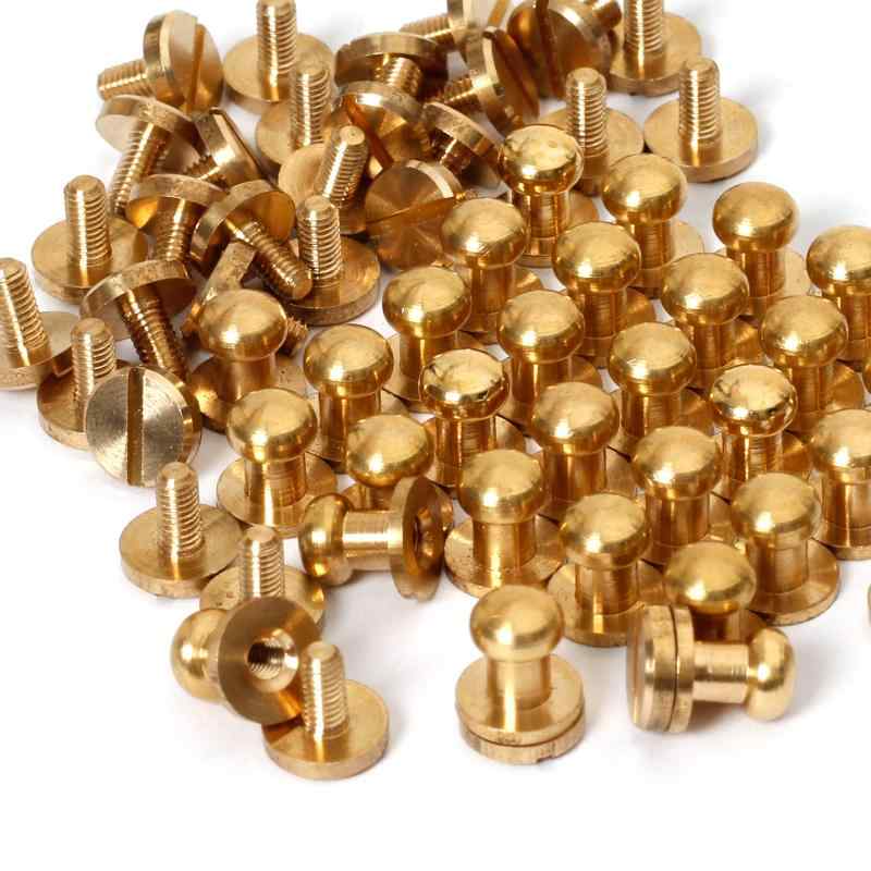 リベット ネジ式 6mm 金具 真鍮 30個入り ネジ入り 金具 財布 レザークラフト 材料 DIY ハンドメイド パーツ