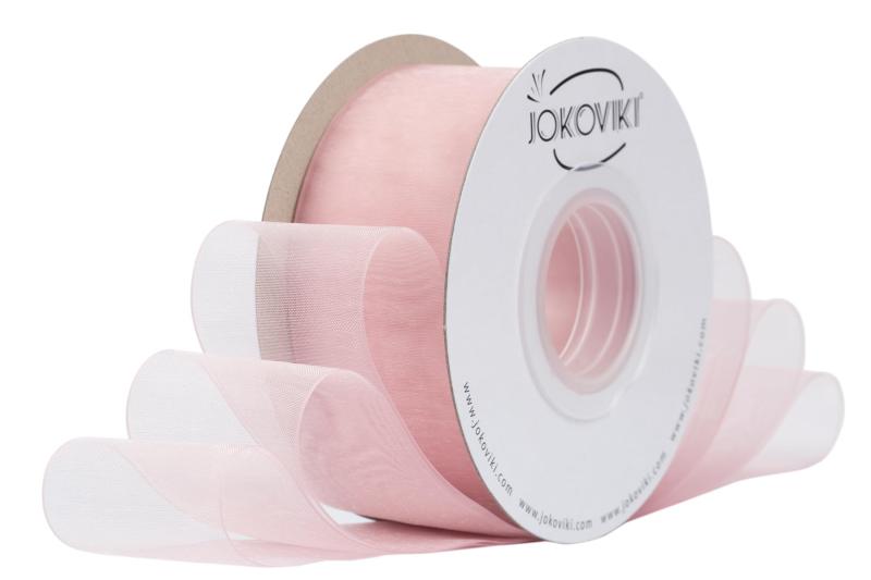 【JOKOVIKI】ピンクオーガンジーリボン 38mm幅 - ギフト包装、ブーケ、リボン、フラワーアレンジメント..