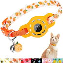 BINGPET 猫 首輪 airtag ベル付き ペット 調節可能 猫首輪 エアタグ 追跡装置 Airtag対応 安全首輪 セーフティバックル 猫の首輪 かわいい 紛失防止 子猫 首輪 子犬 鈴 可愛い首飾り 鈴つき (オレン