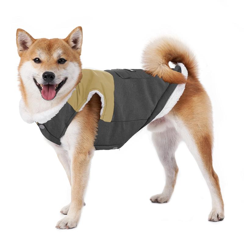 MAMORE 犬服 冬用 綿服 犬用コート ドッグウェア 寒冬対策 防寒防風防雪ジャケット 保温綿入れ 着脱簡..