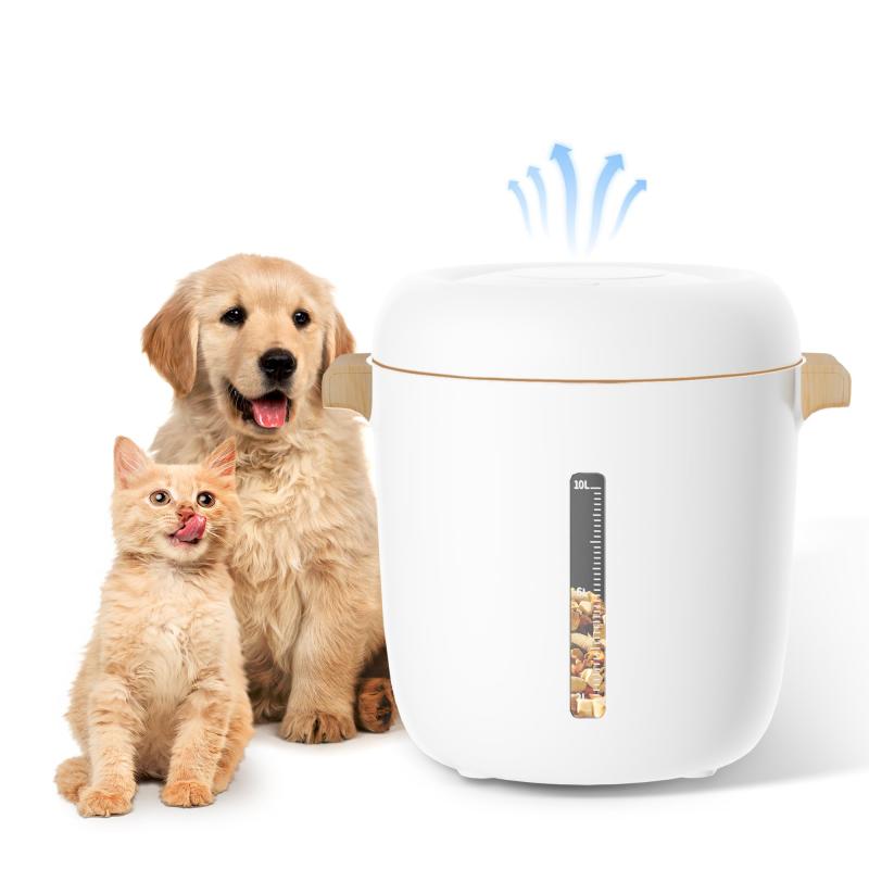 KIRIOCK 真空保存容器 ペットフードストッカー 真空 キャット/ドッグフード 保存容器 10L 防虫/湿気防..