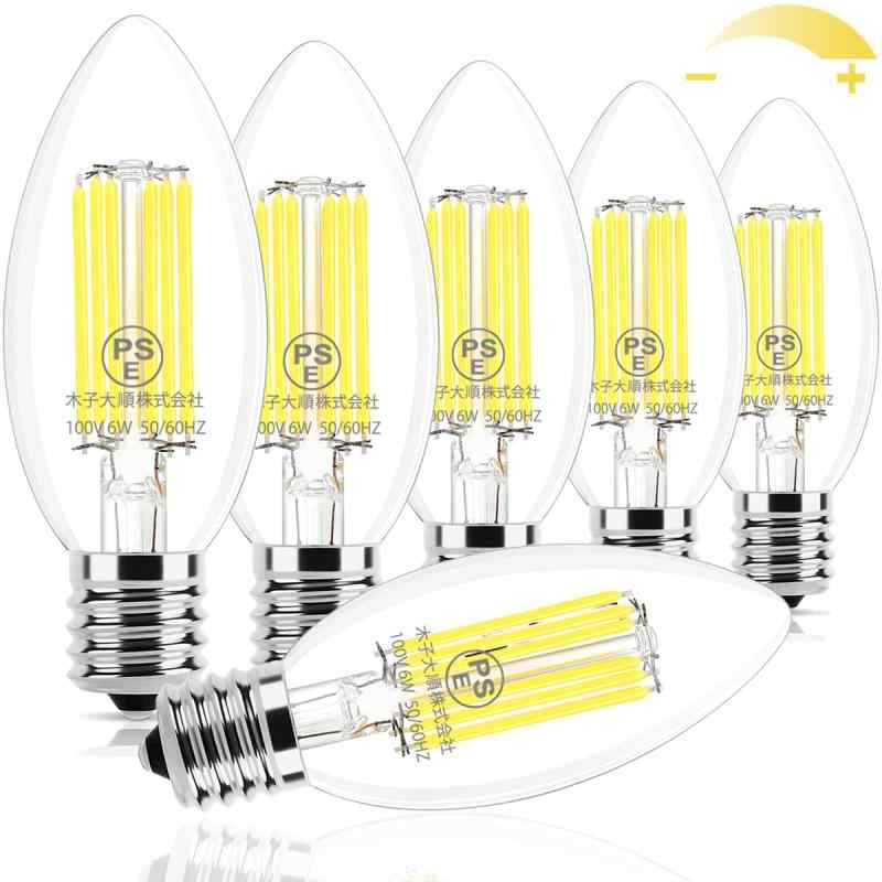 Wonninek シャンデリア 電球 e17 led 60W形相当 調光可能 LED エンジン フィラメント電球 蝋燭型 省エ..