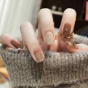 BHIDENAW ネイルチップ ショート 24枚入 ネイルチップ 人気 和風 かわいい シンプル おしゃれ 成人式 結婚式 パーティー 日常生活に使用できます 花嫁ネイル ウッドスティック ネイルファイル