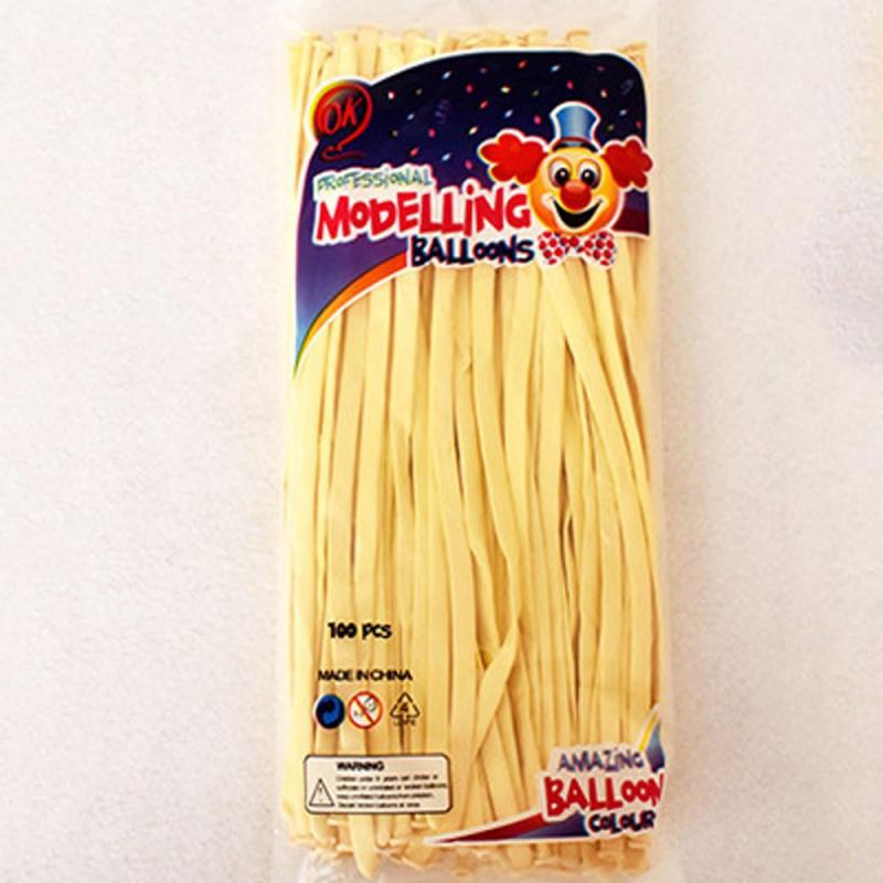 バルーンアート 風船 セット ひねる風船 細長い風船 マジックバルーン 飾り付け誕生日会 ツイストバルーン イベント パーティー パーティー アソート100個 マカロンイエロー