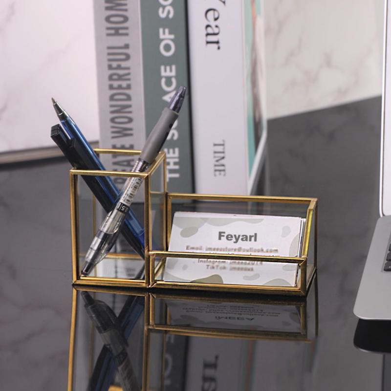 Feyarl ペン立て ペンスタンド ペンホルダー 名刺スタンド 名刺立て 小物入れ 卓上収納 事務用品 真鍮 オフィス ゴールド fukuroku-1-10275521 福禄寿 サンプル画像3