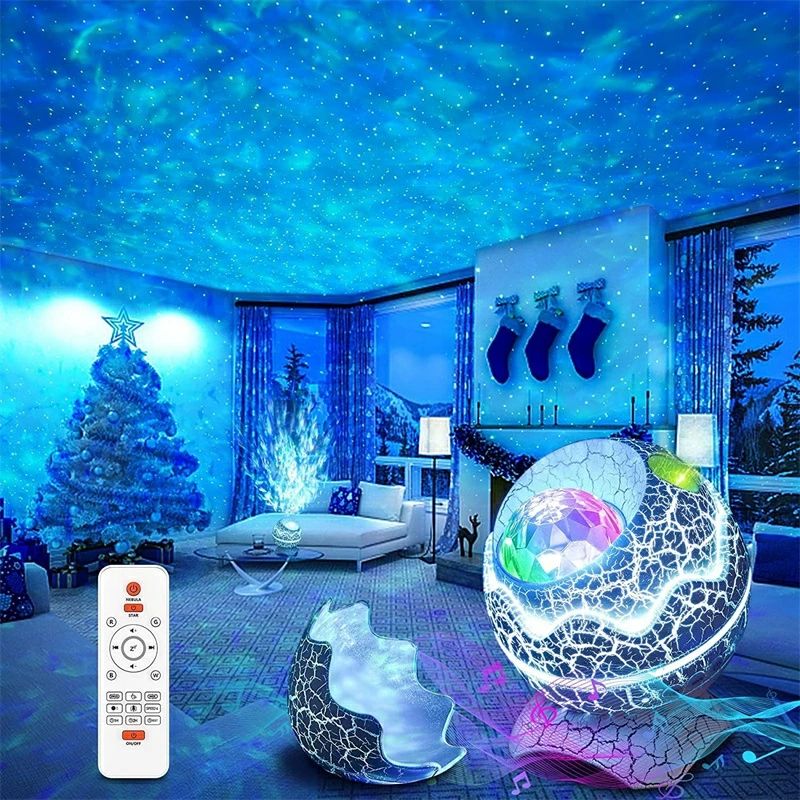【幻想的な照明モードとユニークなデザイン】- あなたはこのユニークな恐竜の卵の星プロジェクターでジュラ紀の時代に戻っているかのように感じます。雰囲気を作成するための完璧な部屋の装飾。アウターカバーを元に戻すと、ledナイトライトになります。単一のライトまたは複数のカラーモードを選択することは、子供の想像力と創造性を開発するのに役立ちます。静かに動くライトで美しくロマンチックなゲートウェイにあなたの部屋を超越してください。夜の空を室内に持ち込み、自宅の快適さから宇宙空間を探索してください。【内蔵bluetoothスピーカー】- 簡単に経由してあなたの携帯電話を接続します。この星空照明プロジェクターとbluetoothで、どの部屋もリラックスした星空環境に変えます。ムードライトを音楽のリズムに合わせて動かすことも、個別に演奏させることもできます。誕生日パーティー、結婚式、ゲーマールーム、ベッドルームに最適です。調節可能なボリュームは、あなたの赤ちゃんの平和と甘い睡眠に適合します。【ユニークなサウンド活性化デザイン】- 当社のスターライト?プロジェクターは、あなたの音楽と投影同期を持つことができ、ビートと一緒に移動し、楽しさとパーティーの雰囲気を作成するクールな機能を備えています。ボールルーム、ディスコ、クリスマス、誕生日パーティー、クラブ、バー、家族の集まりなどに適しています。バレンタインデーのためのロマンチックなシーンを設定するすべての季節、家族、友人、恋人のための偉大なギフトのアイデア!【リモートコントローラー&オートオフタイマー】- スマートリモコン付きベッドルーム用スターライトプロジェクターは自由に海の波と空の光のオン/オフを制御し、明るさの3つのレベルを調整し、照明モード、速度、音楽モード、音量を変更することができます。寝室用のギャラクシーライトプロジェクターには、1 ~ 2時間後にオフにするように設定できる自動オフタイマーもあります。寝ようとするときに電源を入れたままにしておくこともありません。タイマーを設定するのを忘れた場合は、4時間後にオフになります。【ビルトイン19ホワイトノイズ】- 不眠症はどの年齢でも私たちに影響を与える可能性があり、ホワイトノイズは睡眠に効果があることが証明されています。このかわいいベッドサイドランプの主な利点の1つは、あなたの心を落ち着かせ、深い眠りに漂って助ける能力を持っています。プロジェクターの光が心地よいくつろぎの空間を演出し、職場や学校での厳しい一日の疲れを癒してくれます。当社のギャラクシープロジェクターは、大人と子供の両方のための優れた睡眠補助器具です。
