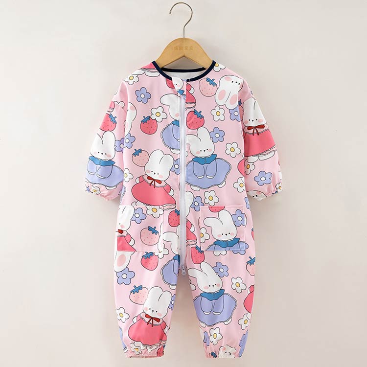 子供服 ロンパース プレイウェア スモック キッズ 男の子 汚れ防止 つなぎ 女の子 ...