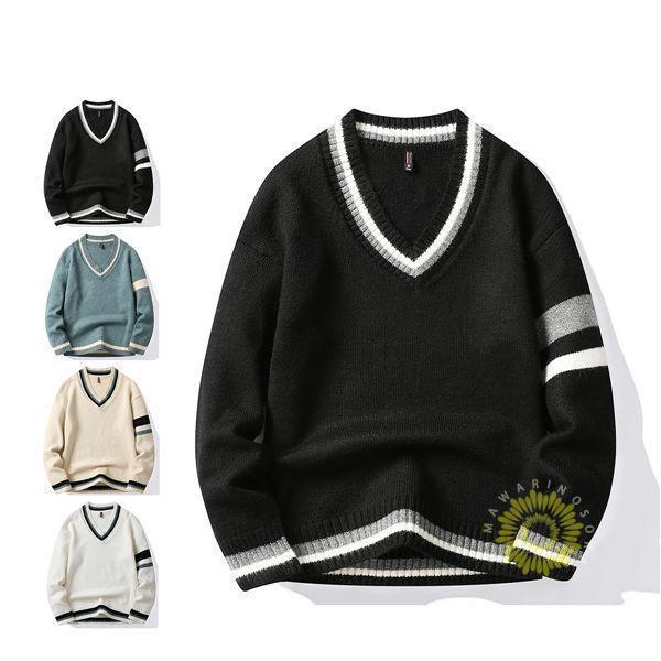 樂天商城 - セーター メンズ ニット メンズ Vネック プルオーバー ニット セーター メンズ ニット トップス ニット ニット お洒落 カジュアル