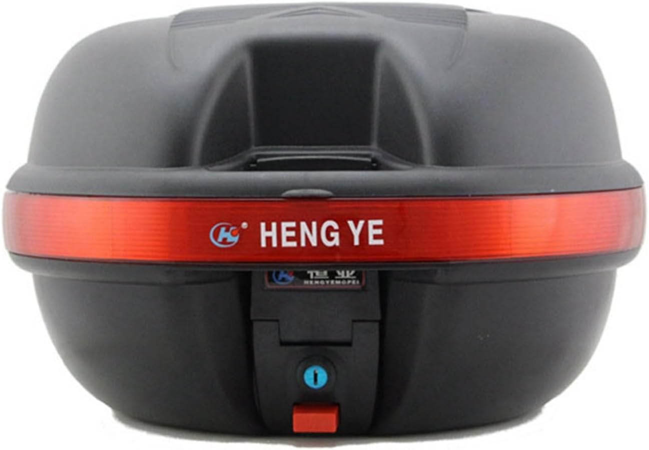 黒 バイク用リアボックス 大容量 45L 丈夫 ABSマテリアル 防振 撥水加工 トップケース パニアケース ヘルメット入れ フルフェイス収納可能 キーロック式 ライト反射 バイクボックス デリバリー