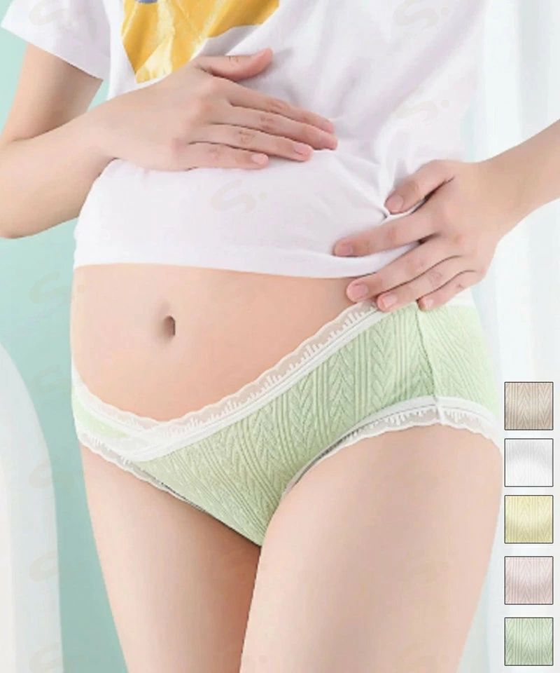 レース付き マタニティ ショーツ 妊婦用 可愛い マタニティインナー 産前産後ショーツ Vカット スタンダードショーツ 蒸れない 妊婦下着 お腹らくらくショーツ
