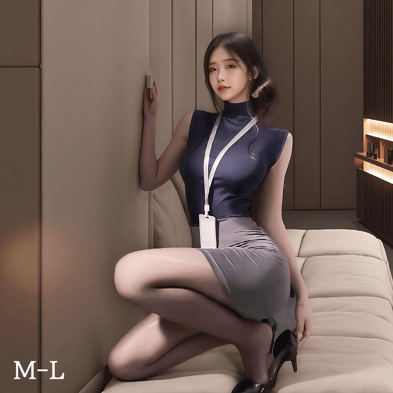 樂天商城 - 新作 秘書 OL セクシー 女教師 コスプレ衣装 4点セット 大人のコスプレ衣装 オープンガーター仕様 大人用 レディース 仮装 ハロウィン クリスマス 撮影用 透け ミニスカート 誘惑 コスチューム グレー M L