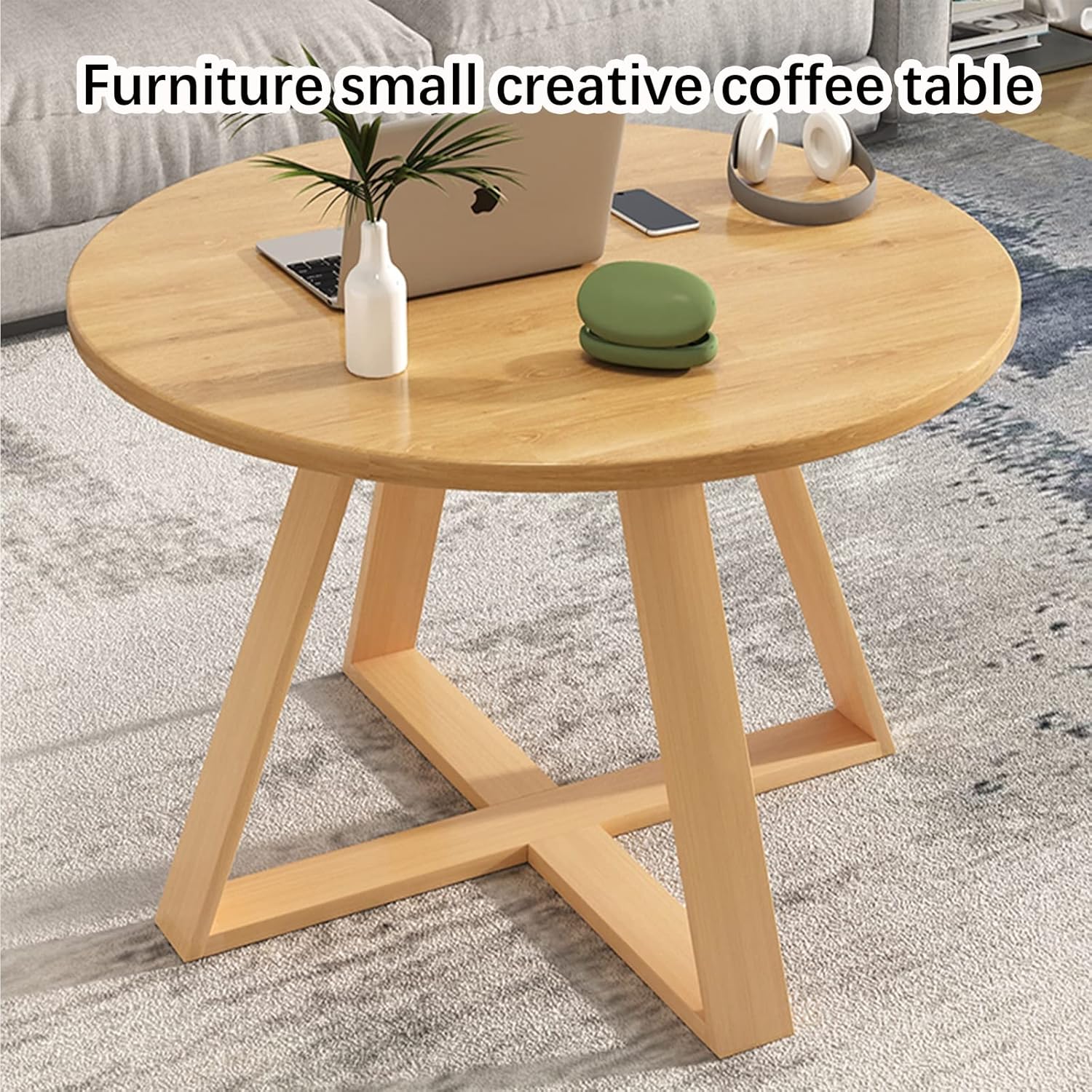 モダンなリビングルームコーヒーテーブルコーヒーテーブル/サイドテーブル/エンドテーブル、コーヒーテーブル、ソファテーブル木製フレームウォールテーブルラウンド小型コーヒーテーブル収納部屋用リビングルーム [3]