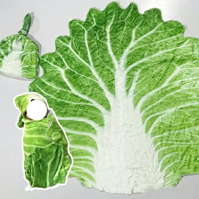 ベビー おくるみ 赤ちゃん 野菜 おくるみ ベビー ブランケット コスチューム ベビーブランケット 新生児 白菜 毛布 おもしろ オシャレ おしゃれ SNS 人気 インスタ映え 記念撮影 薄手