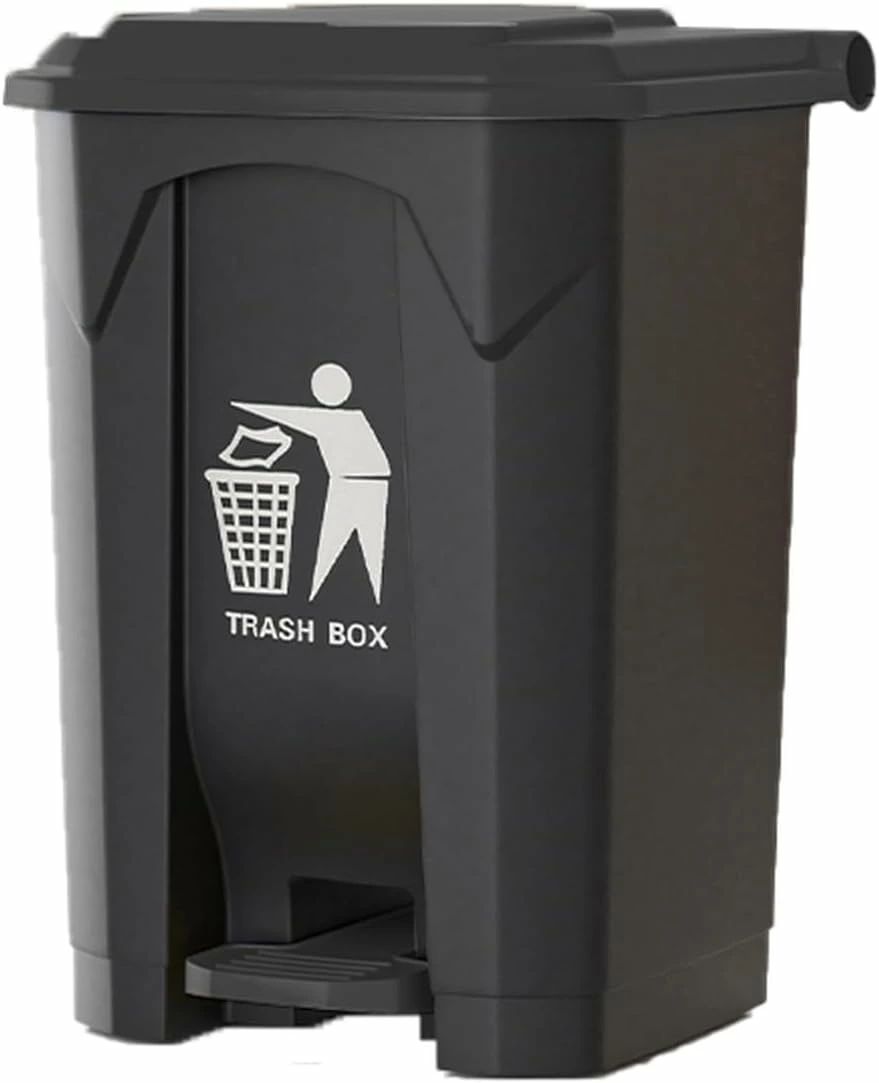 Square Shape - ゴミ箱 ペダル スリム プラスチック 臭い漏れ防止 洗面所 グレイ1 台所 リビング ごみ箱 足踏み ダストボックス シンプル ごみ箱 部屋用 40L ダストボックス かわいい 洗面所用 リビング お