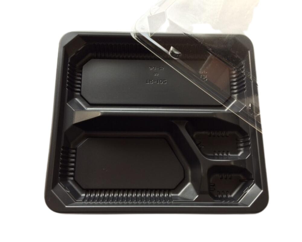 TR-102H 黒 セット 【50枚】205×230×27(20) mm 弁当箱 ブラック シンプル 高級感 おしゃれ 使い捨て食器 使い捨て皿 器 プラスチック テイクアウト